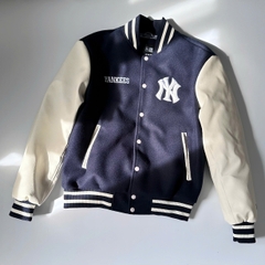 1842 - Áo Bomber New Era Yankees EST1903 Đen Tay Trắng Kem [HÀNG CHÍNH HÃNG]