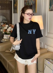 1841 - Áo New Era NY Denim Jeans Đen [HÀNG CHÍNH HÃNG]