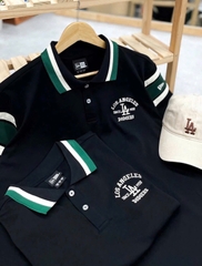 1882 - Áo New Era Polo LA Doddgers Đen Sọc Xanh [HÀNG CHÍNH HÃNG]