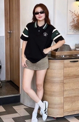 1882 - Áo New Era Polo LA Doddgers Đen Sọc Xanh [HÀNG CHÍNH HÃNG]