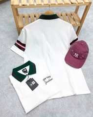 1884 - Áo New Era Polo NY Trắng Cổ Xanh [HÀNG CHÍNH HÃNG]