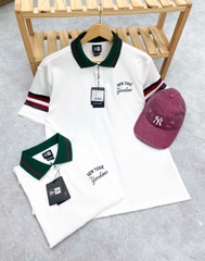 1884 - Áo New Era Polo NY Trắng Cổ Xanh [HÀNG CHÍNH HÃNG]