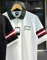 1883 - Áo New Era Polo NY Đen Cổ Xanh [HÀNG CHÍNH HÃNG]