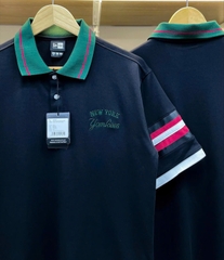 1883 - Áo New Era Polo NY Đen Cổ Xanh [HÀNG CHÍNH HÃNG]