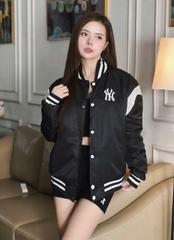 1885 - Áo Bomber New Era New York Yankees Đem Viền Trắng [HÀNG CHÍNH HÃNG]