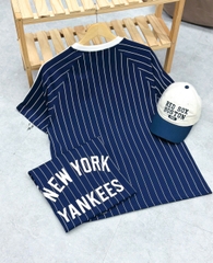 1886 - Áo New Era NY New York Yankees Xanh Biển Sọc Trắng [HÀNG CHÍNH HÃNG]