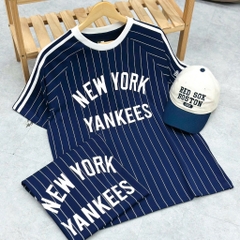 1886 - Áo New Era NY New York Yankees Xanh Biển Sọc Trắng [HÀNG CHÍNH HÃNG]