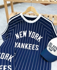 1886 - Áo New Era NY New York Yankees Xanh Biển Sọc Trắng [HÀNG CHÍNH HÃNG]
