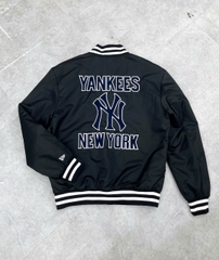1914 - Áo Bomber New Era New York Yankees Đen Chữ Thêu Trắng [HÀNG CHÍNH HÃNG]