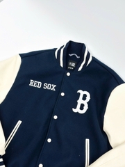 1915 - Áo Bomber New Era Boston Xanh Navy Trắng [HÀNG CHÍNH HÃNG]