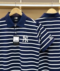 1930 - Áo Polo New Era NY New York - Xanh Navy - Sọc Trắng Ngang [HÀNG CHÍNH HÃNG]