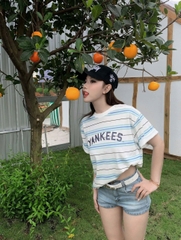 1945 - Áo New Era New York Yankees - Trắng Sọc Xanh Dương [HÀNG CHÍNH HÃNG]