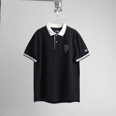 1959 - Áo Polo New Era NY - Đen - NY Thêu Xanh Cổ Trắng Viền Tay Trắng [HÀNG CHÍNH HÃNG]