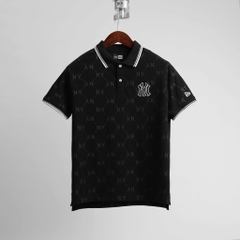 1958 - Áo Polo New Era NY - Đen Monogram Viền Cổ Trắng [HÀNG CHÍNH HÃNG]