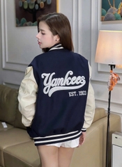 1970 - Áo Bomber New Era Vasity New York Yankee - Xanh Navy Tay Kem Yankee 1903 [HÀNG CHÍNH HÃNG]