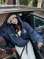 1972 - Áo Khoác New Era Hoodie Zip LA Dodgers Xanh Navy [HÀNG CHÍNH HÃNG]