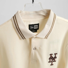2604 - Áo Polo New Era NY 59FIFTY MLB Doughnut Beige Viền Nâu [HÀNG CHÍNH HÃNG]