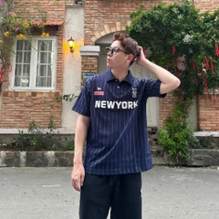 2736 - Áo Polo New Era New York Xanh Navy Sọc [HÀNG CHÍNH HÃNG]