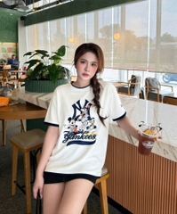 2755 - Áo New Era NY Mickey Family Trắng Kem [HÀNG CHÍNH HÃNG]