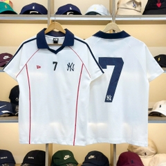 2761 - Áo Polo New Era NY 7 Trắng Kem [HÀNG CHÍNH HÃNG]
