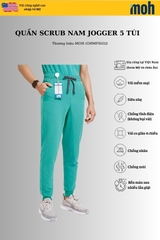 Quần Scrubs nam cao cấp, thương hiệu MOH, kiểu Jogger, 5 túi, chất vải và form chuẩn Mỹ (MPS101J)