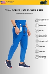 Quần Scrubs nam cao cấp, thương hiệu MOH, kiểu Jogger, 5 túi, chất vải và form chuẩn Mỹ (MPS101J)