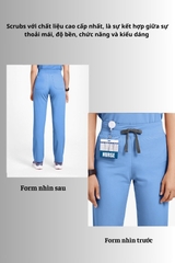 Quần Scrubs nữ cao cấp, thương hiệu MOH, kiểu Basic, 2 túi, chất vải và form chuẩn Mỹ (WPS104R)