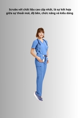 Quần Scrubs nữ cao cấp, thương hiệu MOH, kiểu Skinny, 11 túi, chất vải và form chuẩn Mỹ (WPS102S)