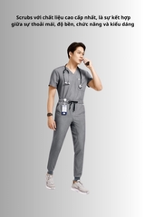 Quần Scrubs nam cao cấp, thương hiệu MOH, kiểu Jogger, 5 túi, chất vải và form chuẩn Mỹ (MPS101J)