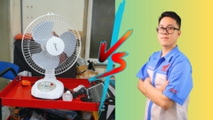 Quạt pin mặt trời solar fan +đèn