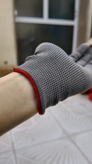 Găng Tay Bảo Hộ Len Mỏng Mút Xám