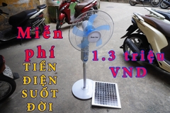 Quạt pin cây xanh có điều khiển từ xa pin mặt trời