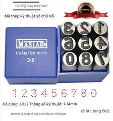 Bộ đóng chữ và số chấm bi thương hiệu M3t thép đức