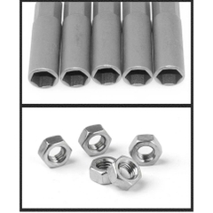 Bộ 15 Đầu Chụp Khẩu Bulong Dài 15cm Lắp Nhanh Cho Máy Bắn Vít 5.5mm -19mm