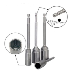 Bộ 15 Đầu Chụp Khẩu Bulong Dài 15cm Lắp Nhanh Cho Máy Bắn Vít 5.5mm -19mm