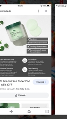 Miếng nước hoa hồng rau má Rire toner pad 70 miếng (40ea)