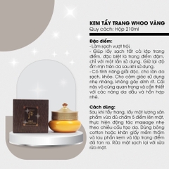 Kem tẩy trang Whoo vàng  210ml 42kw (30ea)