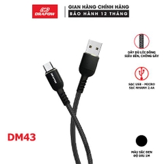 Cáp dây dù chân micro Drapow DM43 1m sạc và truyền tải dữ liệu