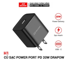 Sạc nhanh PD 20W Drapow H1 (màu đen)