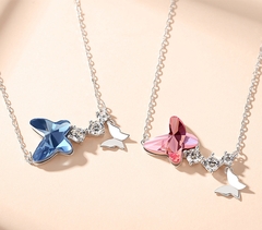 Dây Chuyền Cao Cấp ESME ES037 Bạc 925 kết hợp đá Swarovski ( Hồng)