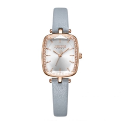 Combo Đồng Hồ Nữ JA-1341A + ES119C Julius Hàn Quốc Dây Da