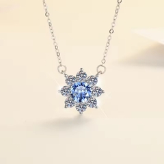 Dây Chuyền ESME ESHK001B Kim Cương Đá Moissanite Bạc 925 Xi Kim 5 lớp