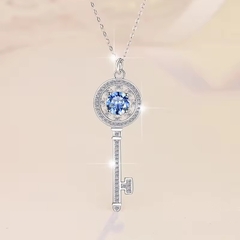 Dây Chuyền ESME ESHK015B Kim Cương Đá Moissanite Bạc 925 Xi Kim 5 lớp