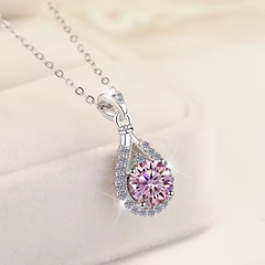 Dây Chuyền ESME ESHK011P Kim Cương Đá Moissanite Bạc 925 Xi Kim 5 lớp