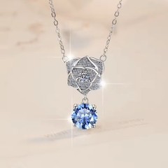 Dây Chuyền ESME ESHK034B Kim Cương Đá Moissanite Bạc 925 Xi Kim 5 lớp