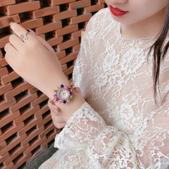 Đồng Hồ Nữ JS-021 Julius Star Mặt Hoa Đính Đá swarovski (2 Màu)
