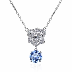 Dây Chuyền ESME ESHK034B Kim Cương Đá Moissanite Bạc 925 Xi Kim 5 lớp