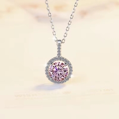 Dây Chuyền ESME ESHK065B Kim Cương Đá Moissanite Bạc 925 Xi Kim 5 lớp