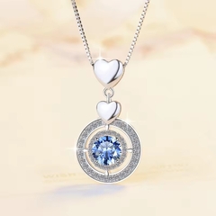 Dây Chuyền ESME ESHK028B Kim Cương Đá Moissanite Bạc 925 Xi Kim 5 lớp