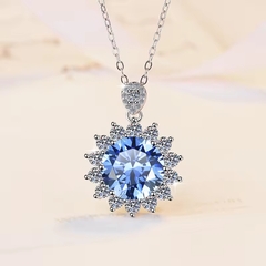 Dây Chuyền ESME ESHK075B Kim Cương Đá Moissanite Bạc 925 Xi Kim 5 lớp